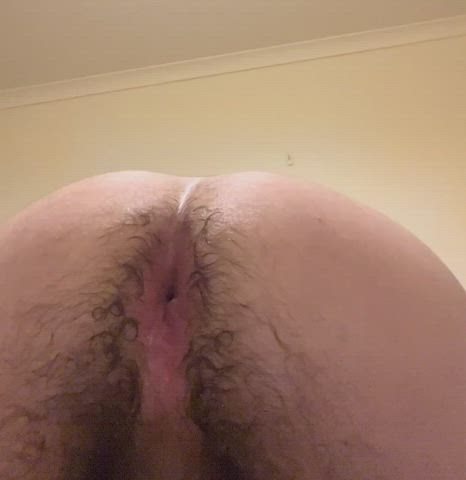 anal extreme fingering gape hairy male masturbation solo gif