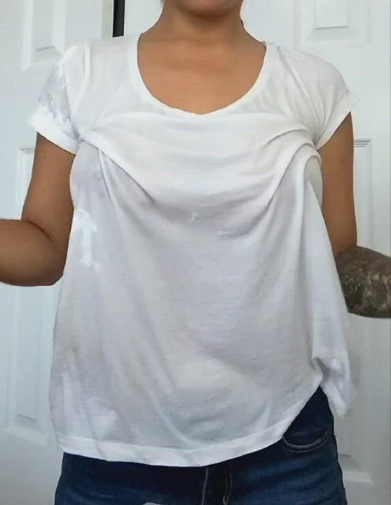 Wet white top and big round Latina tits make a good combination wouldn't you agree?