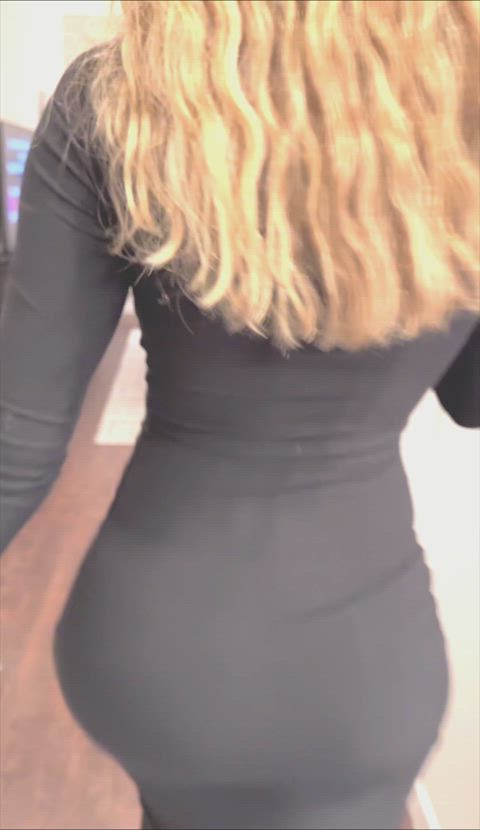 Bubble Butt Blonde Black Dress Booty Bounce