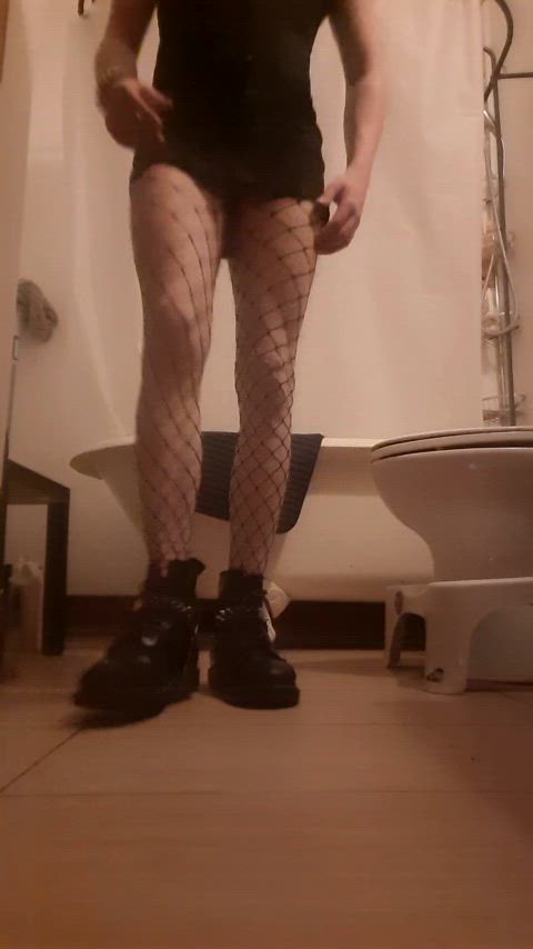 sissy stripping trans woman gif