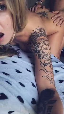 Blonde Deep Penetration POV Tattoo gif