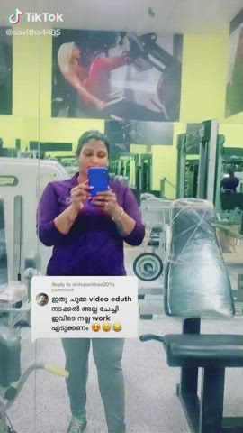 TikTok Indian MILF Gym gif