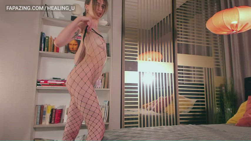 Ass Camgirl Fishnet Naked Sensual Skinny Thighs Tiny Waist Webcam gif