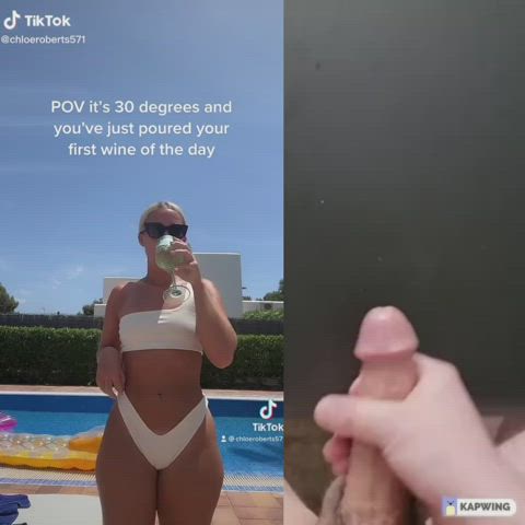 BabeCock Big Ass Bikini Bubble Butt Cumshot Thick Thighs TikTok gif