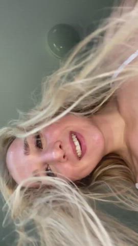 blonde non-nude spit spit on face gif
