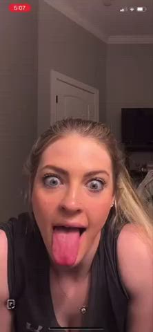 Long Hair Long Tongue Throat Fuck gif