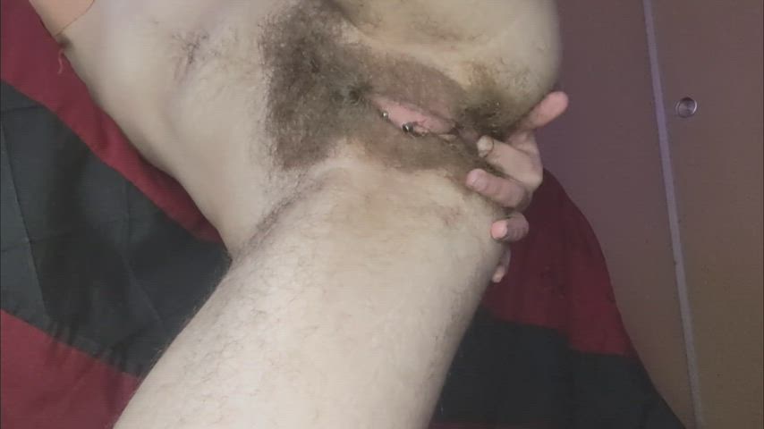 fingering hairy masturbating gif