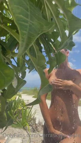 bikini boobs shower tits gif