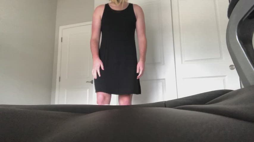 My sissy slut Kaylee thinks she looks very feminine in her black dress 👗