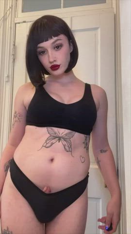 big tits crossdressing femboy goth trans trans woman tattedphysique gif
