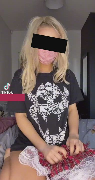 Blonde Censored Tease TikTok gif