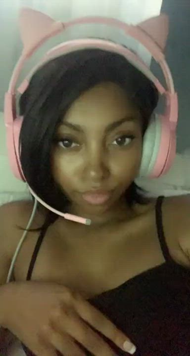 Ebony Gamer Girl NSFW Petite Small Tits TikTok Porn GIF by mfboom