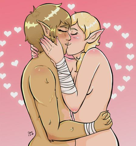 Art Hentai Kiss Lesbians Time Lapse gif