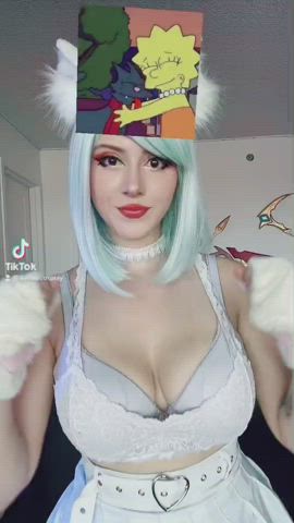 Big Tits Cleavage Gamer Girl TikTok gif