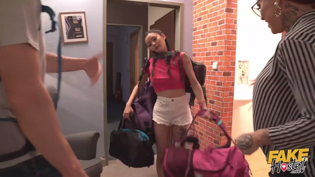 Shorts Teen Threesome gif