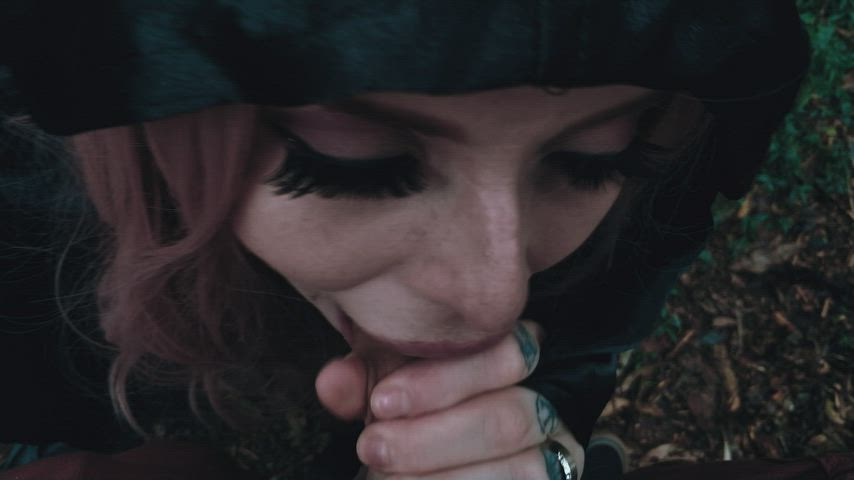 Blowjob Deepthroat Goth gif