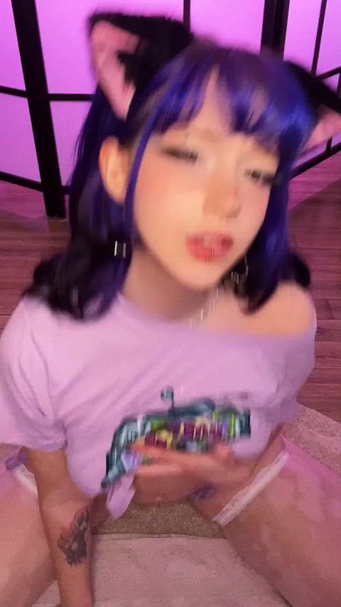 ahegao boobs egirl fansly onlyfans petite teen gif