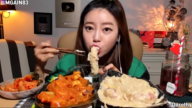 도로시_키조개파스타 통가래떡떡볶이(크림,로제) 먹방-5