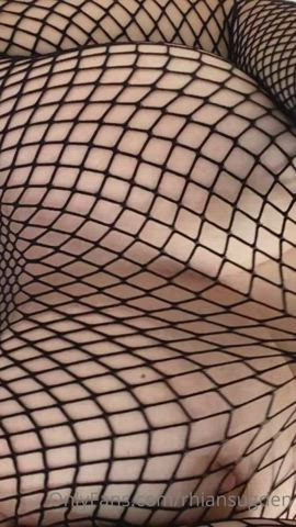 Rhian Sugden OnlyFans Fishnet Boobs gif