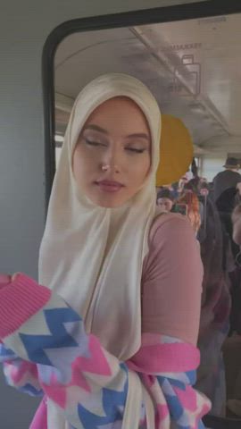 18 years old clothed hijab innocent solo uniform gif