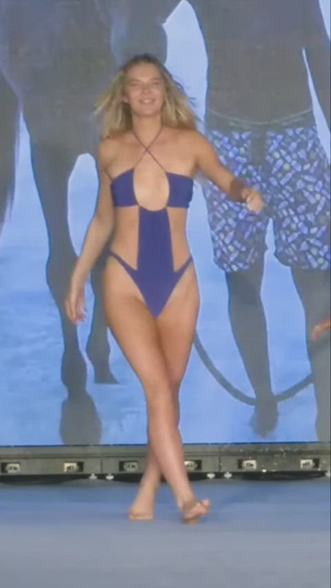 Ellie blue swimsuit runway