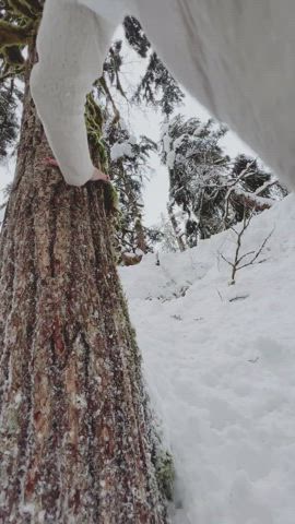 Alaska PAWG hiking in lingerie ❄️