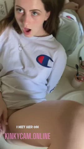 creampie orgasm toilet gif