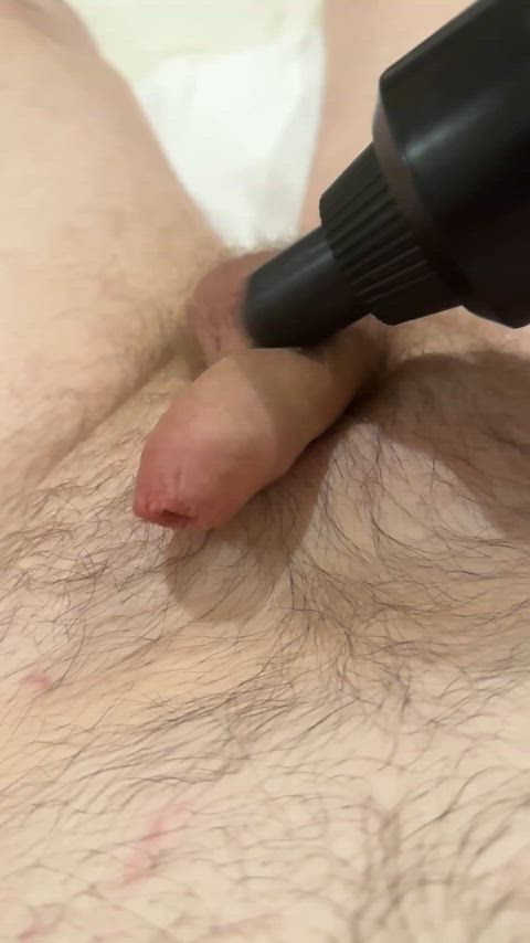 Slowmo Foreskin and Cock Jiggling after blasting my Uncut Cock with the Massage Gun