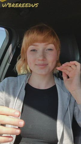 Car Cute Public Redhead gif