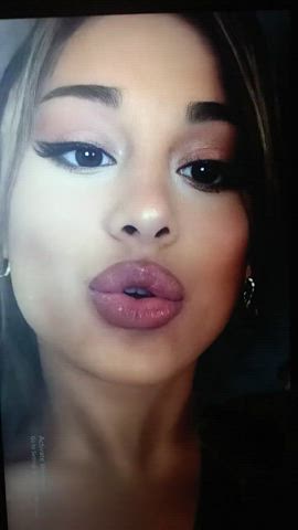 ariana grande cum lips tribute gif