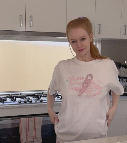 Kitchen Nude Redhead gif