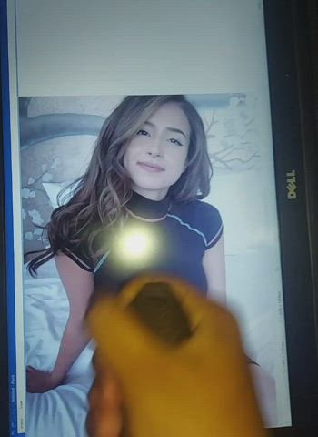 Covering Pokimane in cum