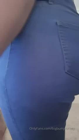 ass bending over big ass booty jeans long hair gif