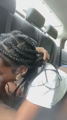 BBC Blowjob Car Sex Ebony gif