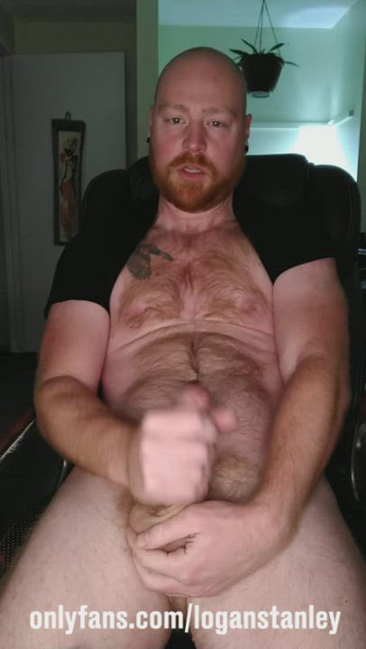 bear big balls cock hairy pussy jerk off nipple pierced piercing redhead tattoo gif