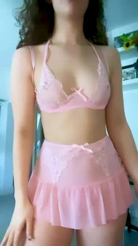 how’s this pink lingerie look on me?