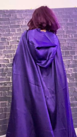 alt ass cosplay costume fishnet goth raven superheroine tease gif