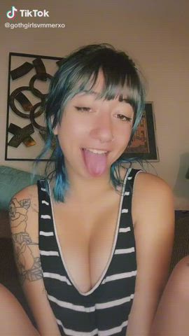 Ahegao Tease TikTok Tongue Fetish gif