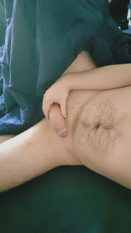 Playing with my uncut dick ?
