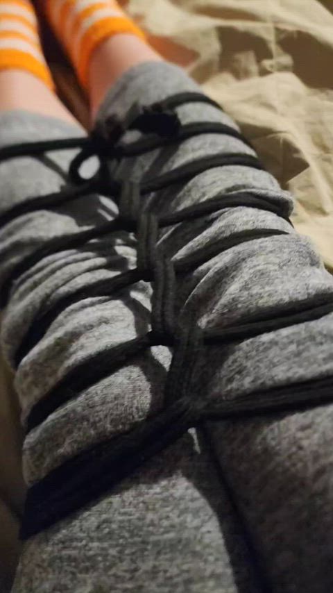 Do you like my cozy sockie 👉👈 Ropes GIF by feralsubkitten