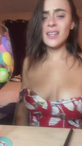 She was very drunk. Nipslip at the end of the clip. She ended up falling sleep because