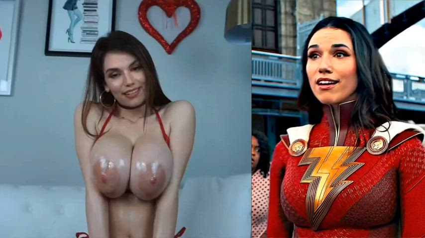 alexa pearl big nipples big tits celebrity cosplay cum cum on tits oiled solo gif