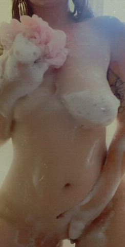 babe boobs goth nude shower gif