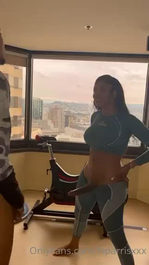 If you were her personal trainer, would you suck her cock