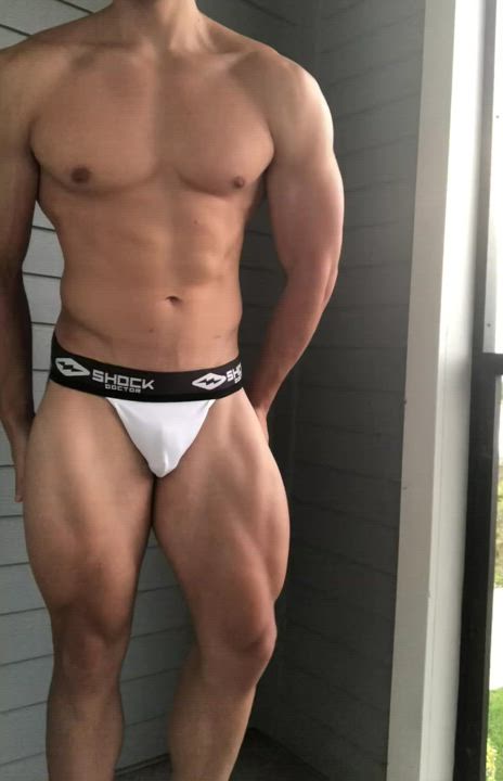 Showing off my new jockstrap on my balcony 🍑