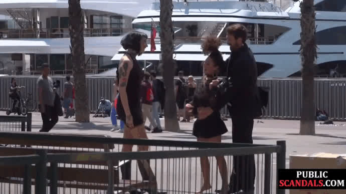 Petite Spanish slut humiliated in public