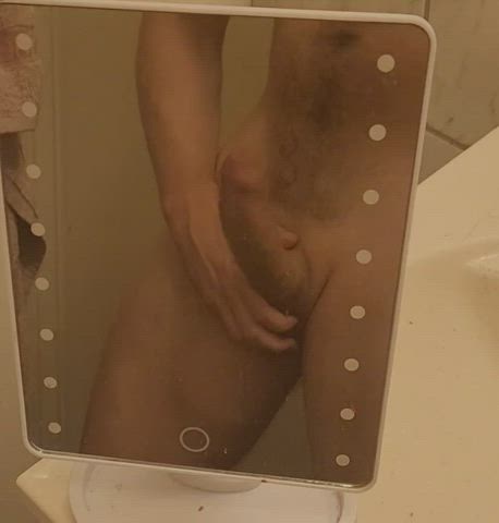 Big Dick Masturbating Shower gif