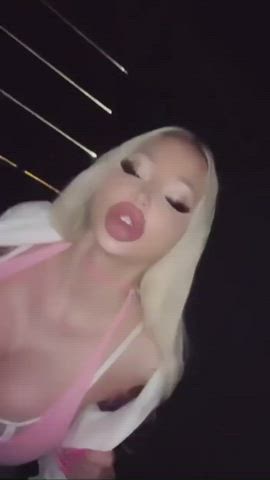 blonde club fake tits gif