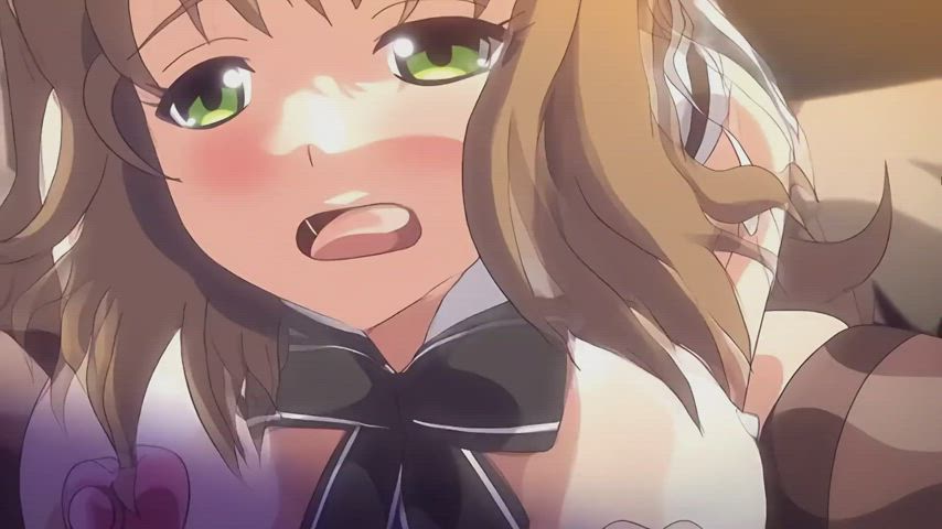 ahegao animation anime cum on tits forced hardcore hentai titty fuck gif