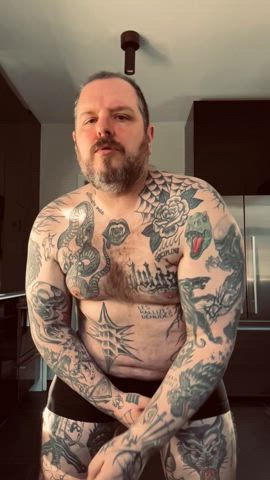 amateur bear big dick daddy muscles onlyfans tattooed thick thick thighs gif